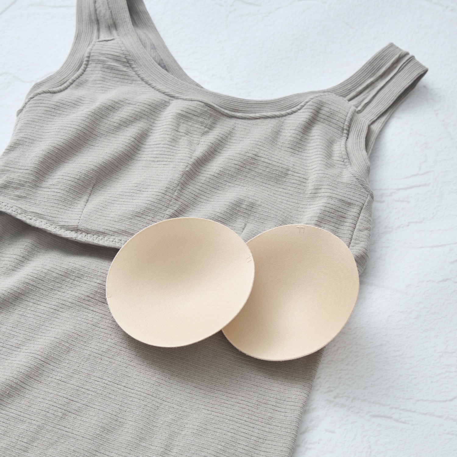 丸福ガーゼ/カップ付無地タンクトップ